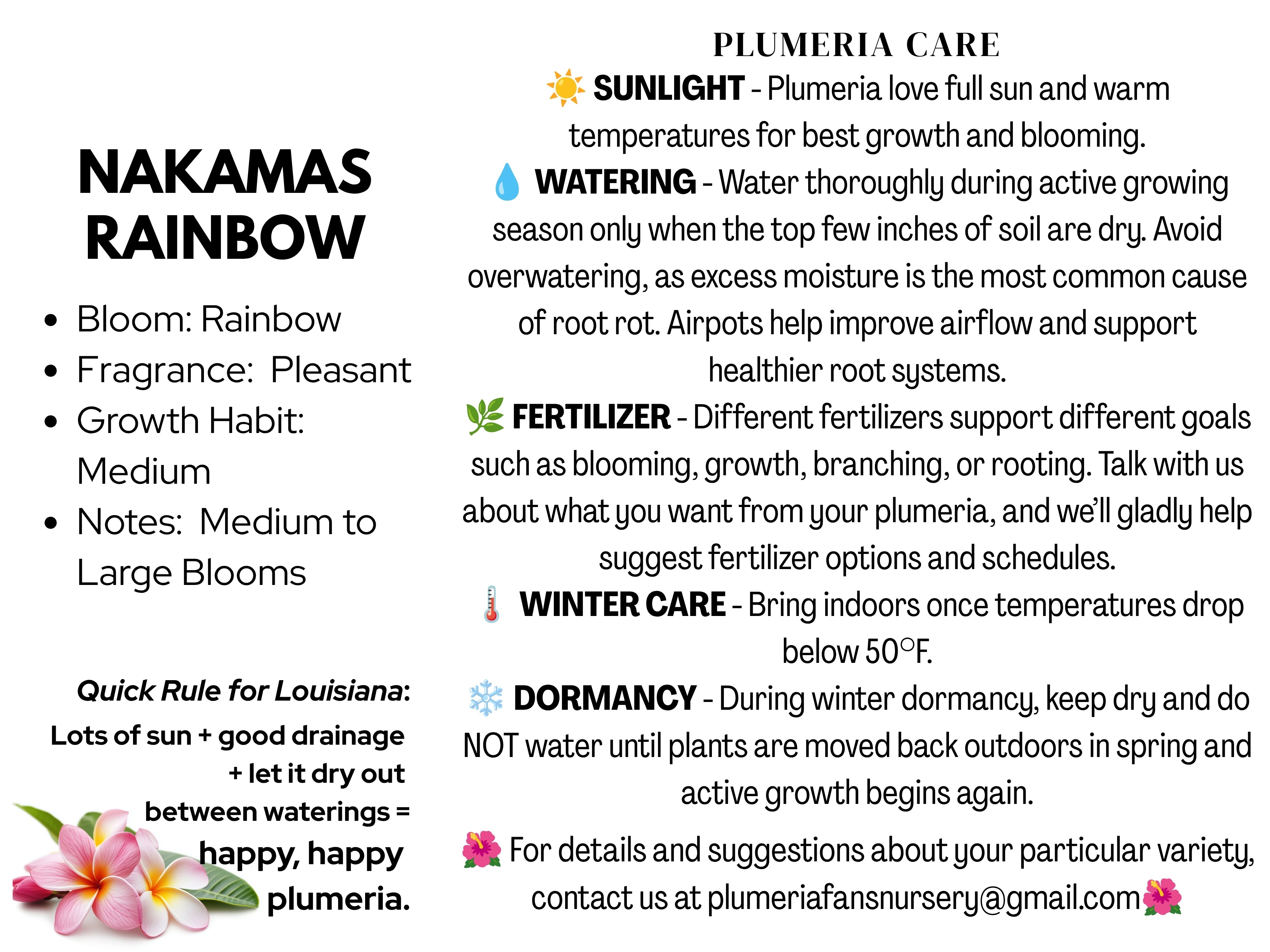 Nakamas Rainbow Plumeria